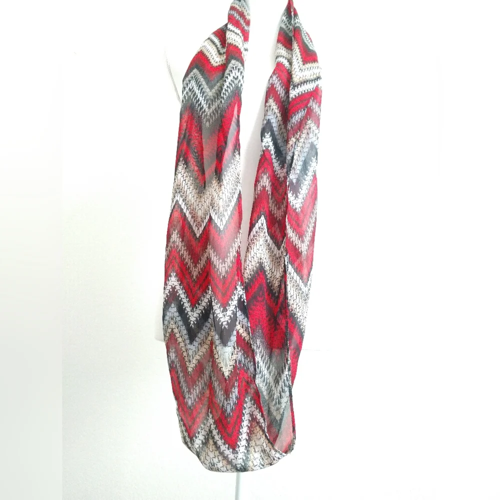 Lightweight Polyester Chiffon Fashion Infinity Scarf Multicolor